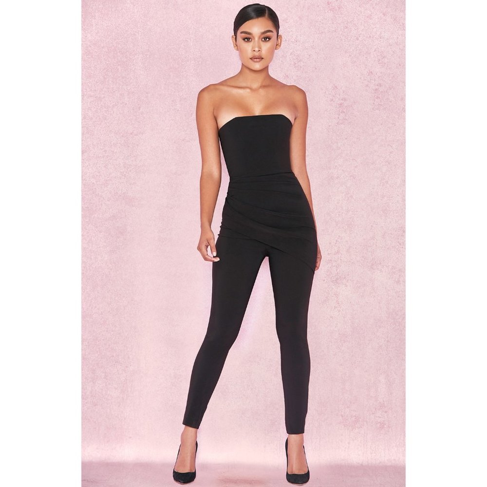 House of CB BLACK STRAPLESS JUMPSUIT XS